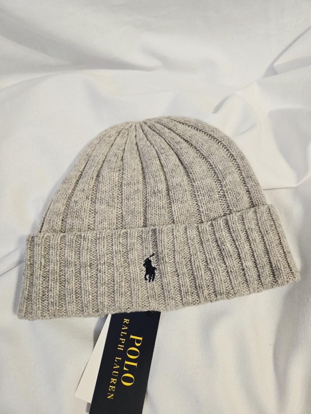 POLO RALPH LAUREN | NWT O/S Cable Knit Toque | light grey